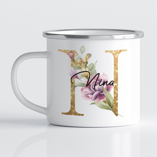 Taza esmaltada personalizada - Letra N