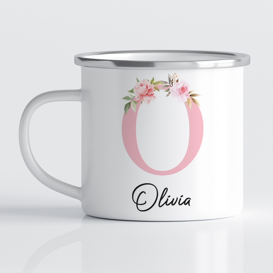 Taza esmaltada personalizada - Letra O