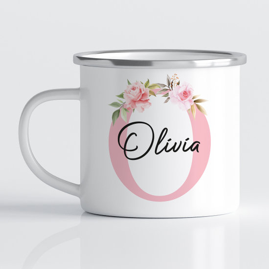 Taza esmaltada personalizada - Letra O