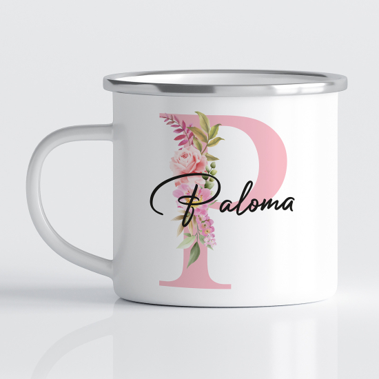 Taza esmaltada personalizada - Letra P