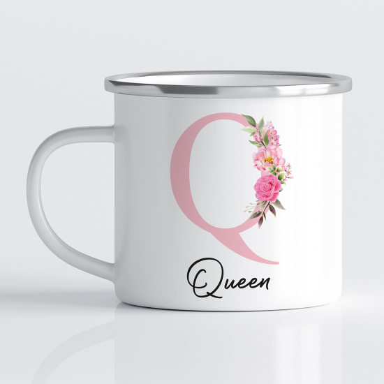 Taza esmaltada personalizada - Letra Q