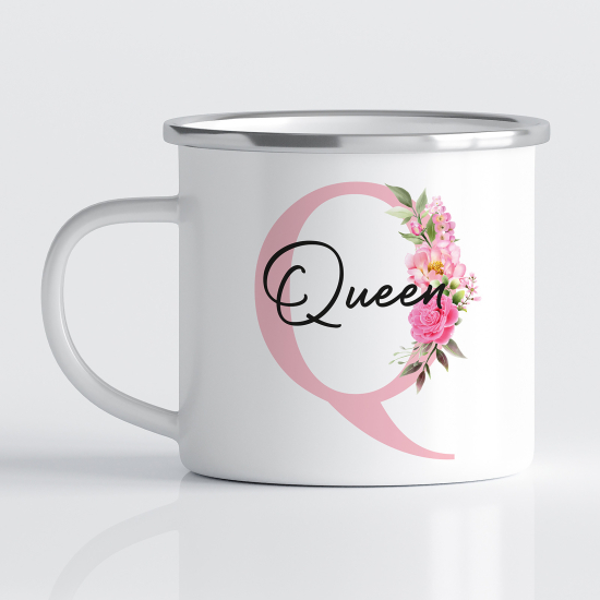 Taza esmaltada personalizada - Letra Q