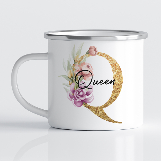 Taza esmaltada personalizada - Letra Q