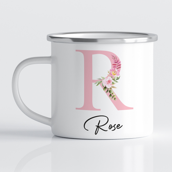 Taza esmaltada personalizada - Letra R