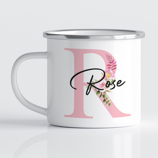 Taza esmaltada personalizada - Letra R