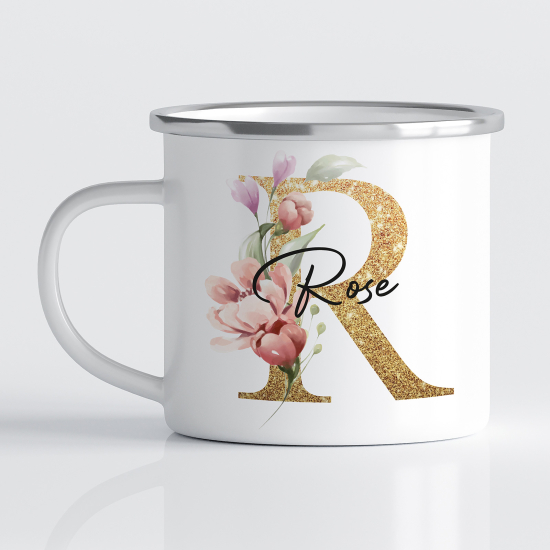 Taza esmaltada personalizada - Letra R