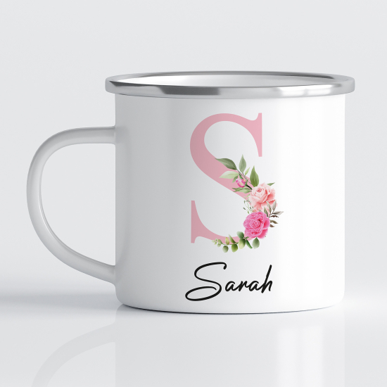 Taza esmaltada personalizada - Letra S