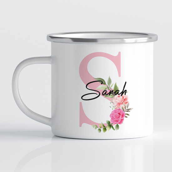 Taza esmaltada personalizada - Letra S