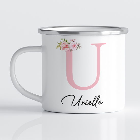 Taza esmaltada personalizada - Letra U