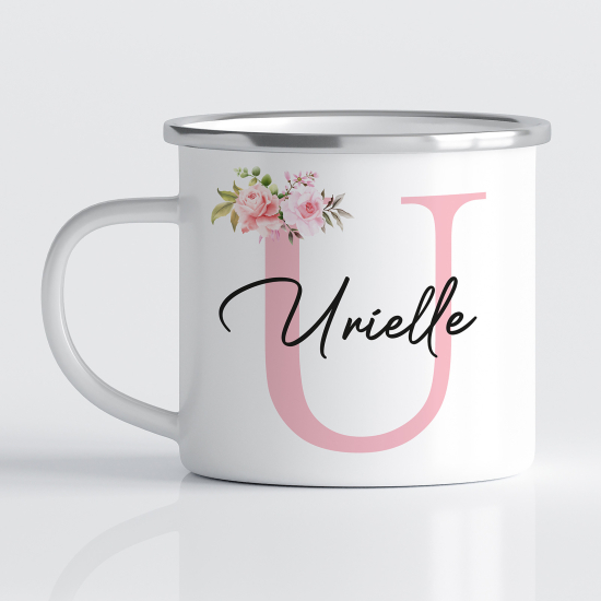 Taza esmaltada personalizada - Letra U