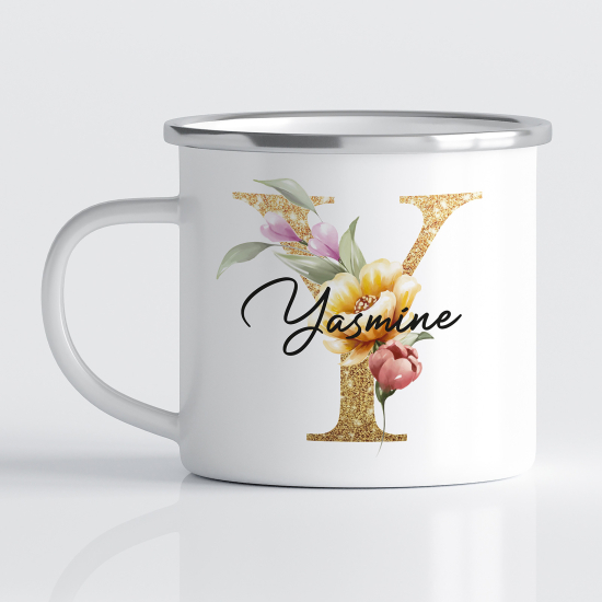 Taza esmaltada personalizada - Letra Y