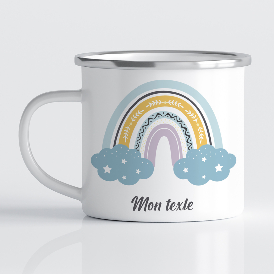 Taza esmaltada personalizada para niños - Infantil - Arcoíris