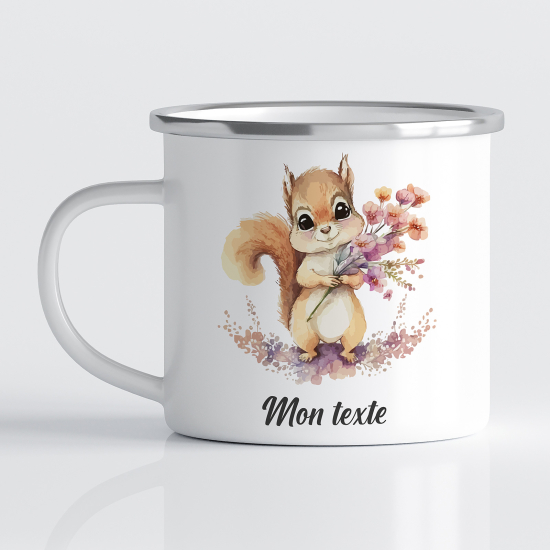 Taza esmaltada personalizada para niños - Infantil - Ardilla