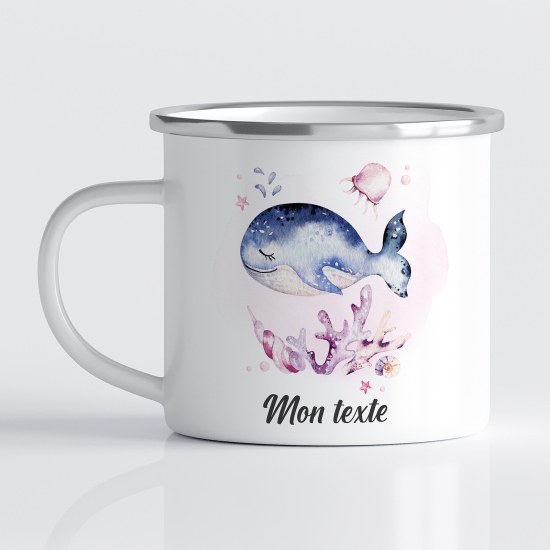 Taza esmaltada personalizada para niños - Infantil - Ballena