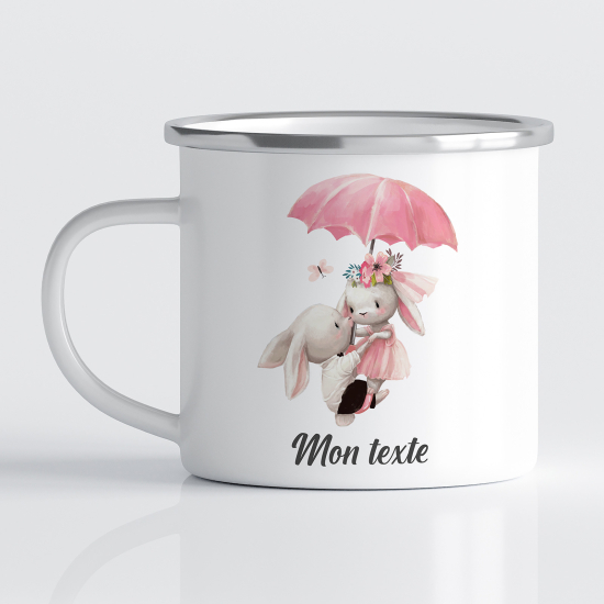 Taza esmaltada personalizada para niños - Infantil - Conejos