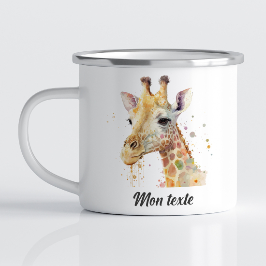 Taza esmaltada personalizada para niños - Infantil - Jirafa