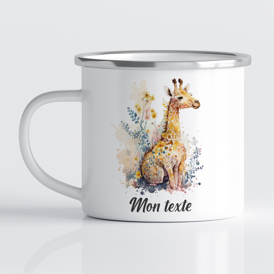 Taza esmaltada personalizada para niños - Infantil - Jirafa