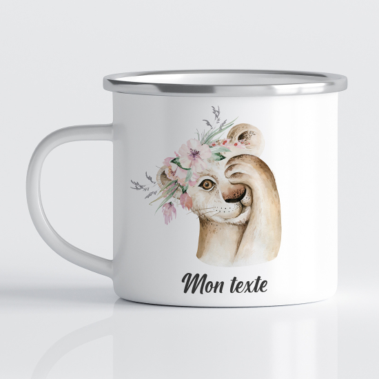Taza esmaltada personalizada para niños - Infantil - León Flores