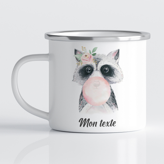 Taza esmaltada personalizada para niños - Infantil - Mapache