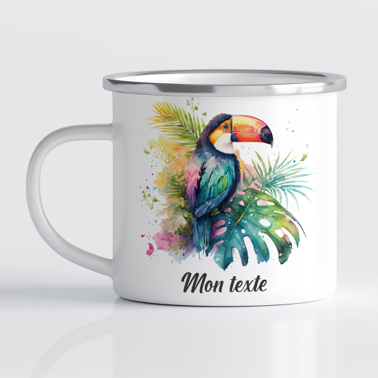 Taza esmaltada personalizada para niños - Infantil - Pájaro Tucán