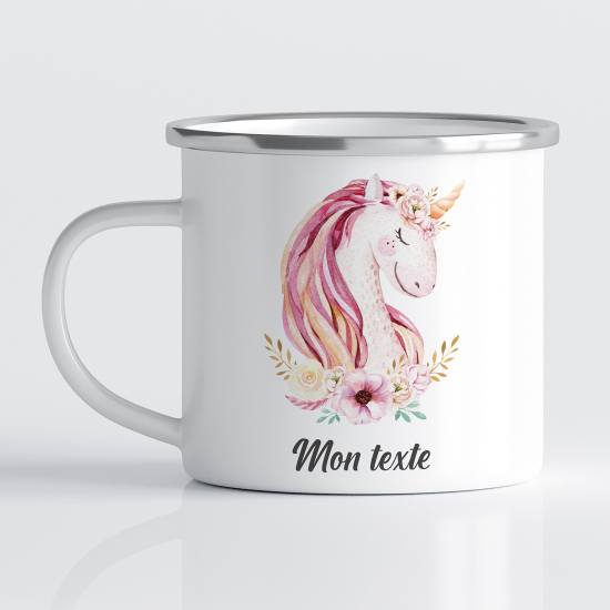 Taza esmaltada personalizada para niños - Infantil - Unicornio