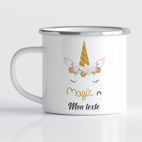 Taza esmaltada personalizada para niños - Infantil - Unicornio Mágico