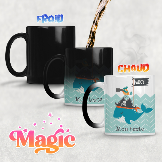 Taza mágica personalizada - Ballena Pirata