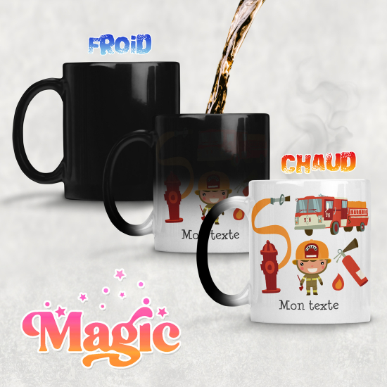 Taza mágica personalizada - Bomberos