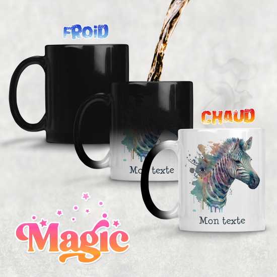 Taza mágica personalizada - Cebra