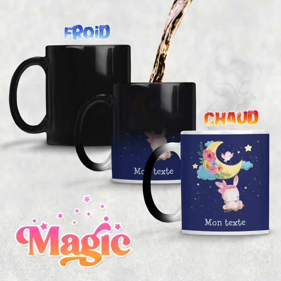 Taza mágica personalizada - Conejo Columpio