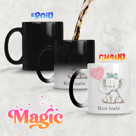 Taza mágica personalizada - Elefante