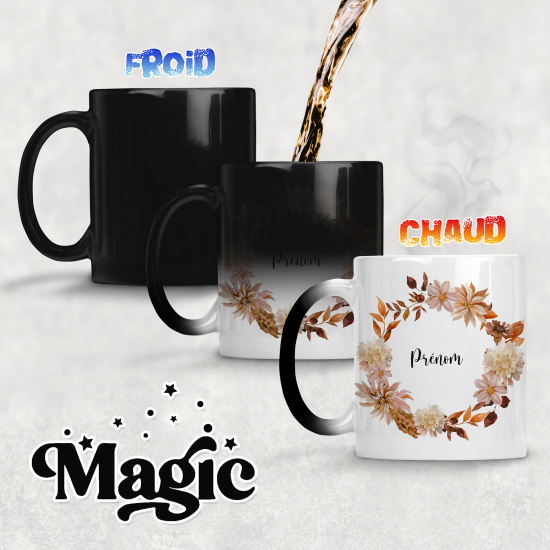 Taza mágica personalizada - Flores