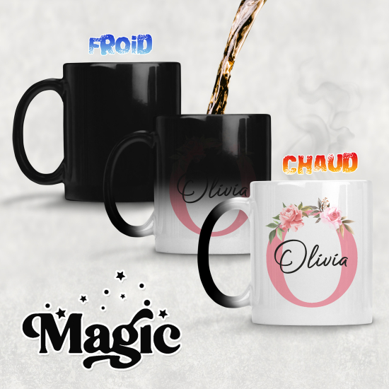 Taza mágica personalizada - Letra O
