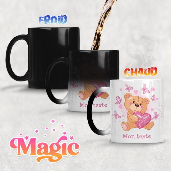 Taza mágica personalizada - Osito Corazón