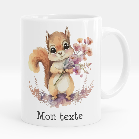 Taza personalizada - Ardilla flores