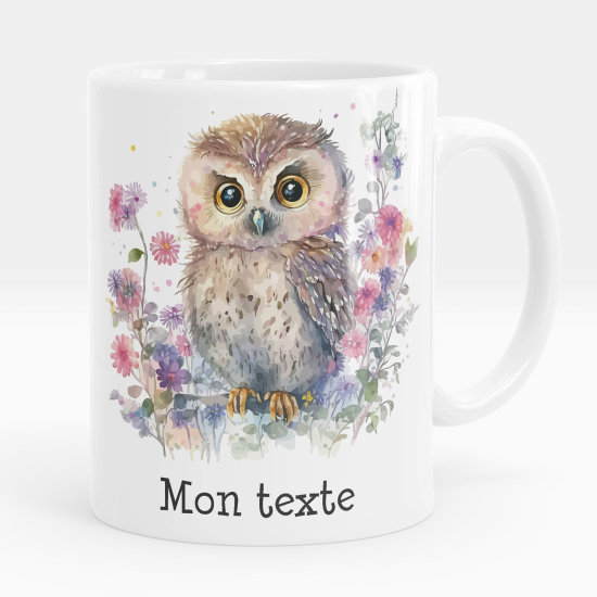 Taza personalizada - Búho flores