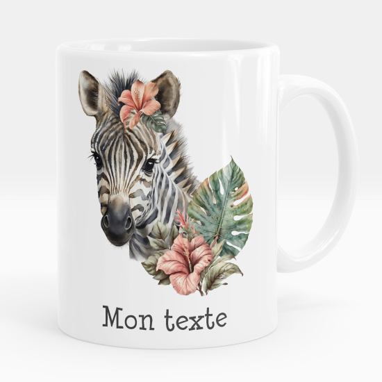 Taza personalizada - Cebra flores