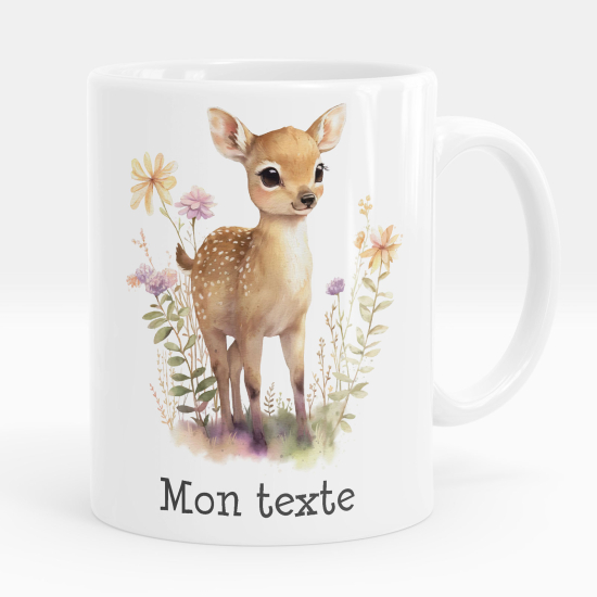 Taza personalizada - Cervatillo flores