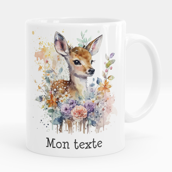 Taza personalizada - Cervatillo flores