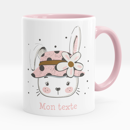 Taza personalizada - Conejita flor