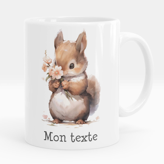 Taza personalizada - Conejo flores