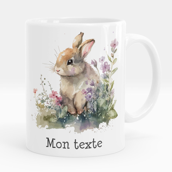 Taza personalizada - Conejo flores