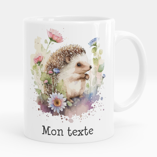 Taza personalizada - Erizo flores