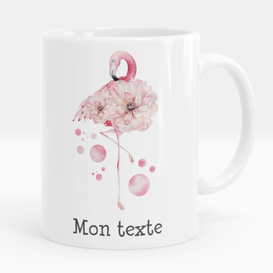 Taza personalizada - Flamenco rosa flores