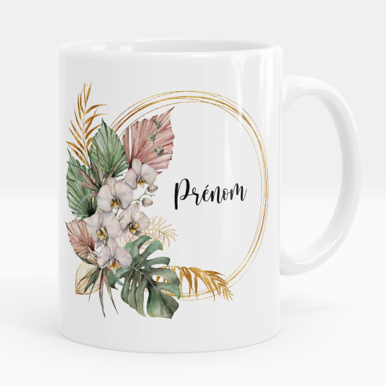 Taza personalizada - Flores palmeras