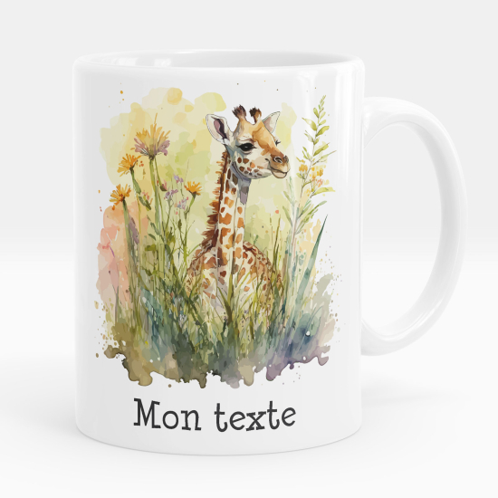 Taza personalizada - Jirafa flores
