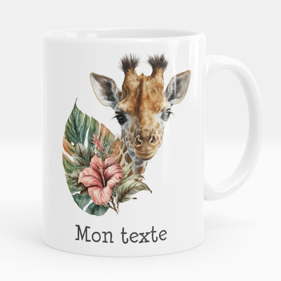 Taza personalizada - Jirafa flores