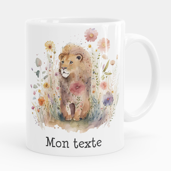 Taza personalizada - León flores