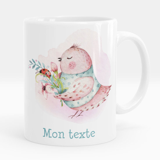 Taza personalizada - Pájaro flores