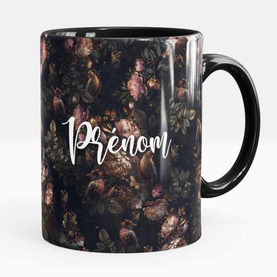 Taza personalizada - Pájaros flores